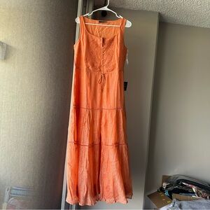Lulus Orange Lace Maxi Dress – Size Medium, New With Tags
